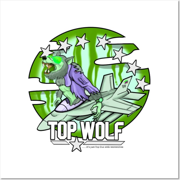 Top Wolf - Toxic Waste Green Wall Art by Binge-Watchers Podcast